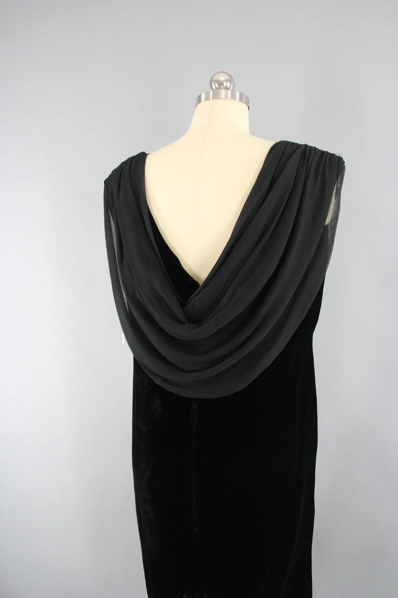 1960s Vintage Black Velvet Party Dress