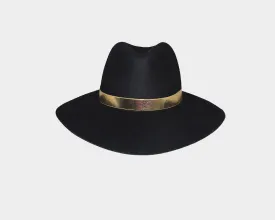 5 Black Panama Style Hat - The Bond Street