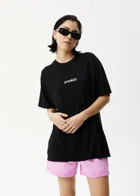 AFENDS Womens Sun Dancer Slay - Oversized T-Shirt - Black