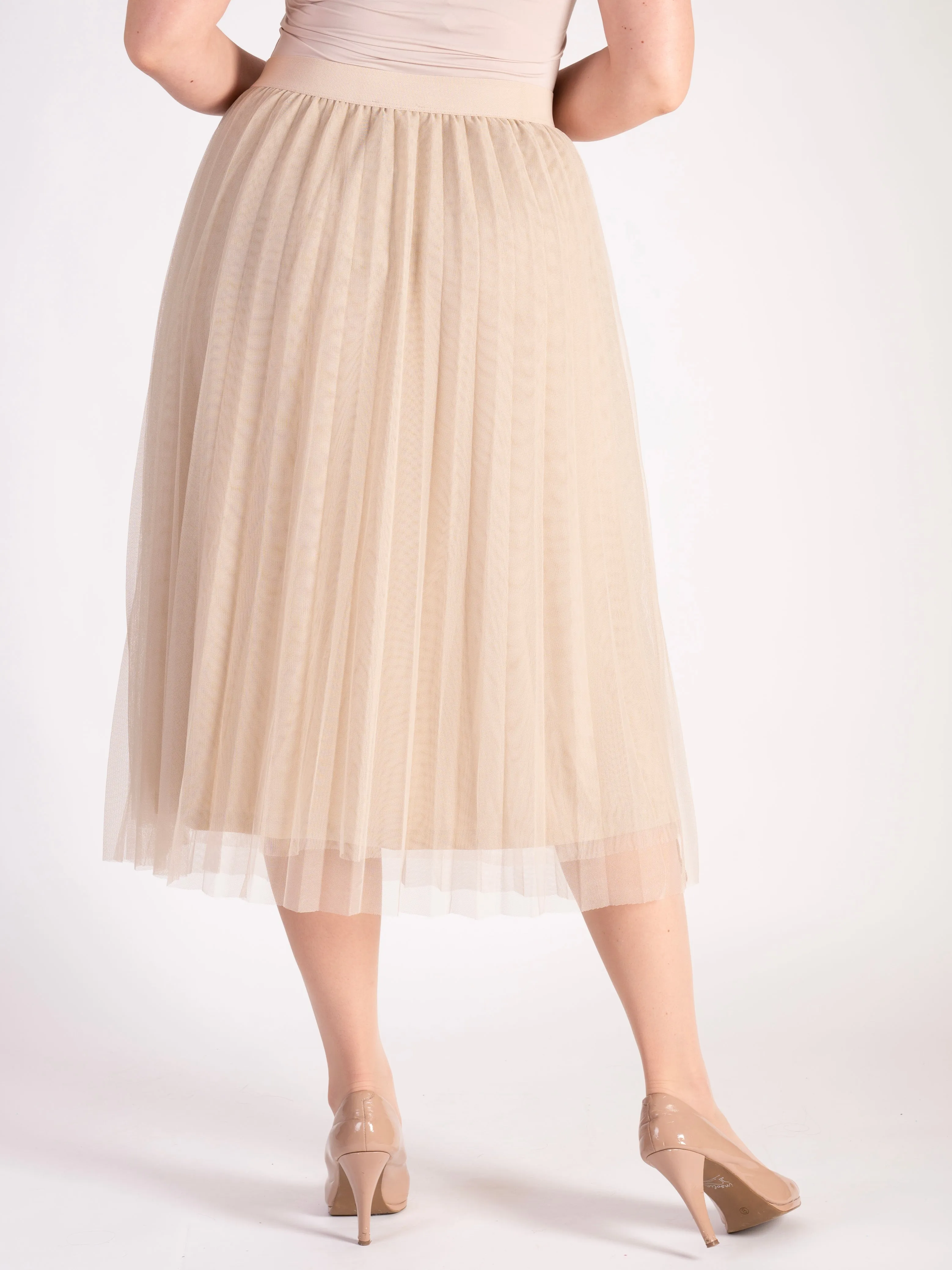 Beige Mesh Skirt