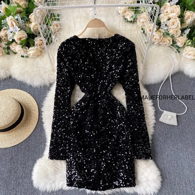 Bella Full Sleeve Sequin Dress