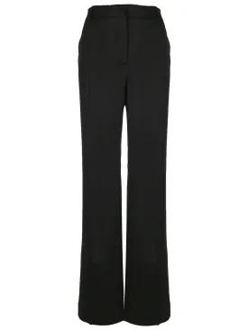 Black Satin High-Waisted Trousers