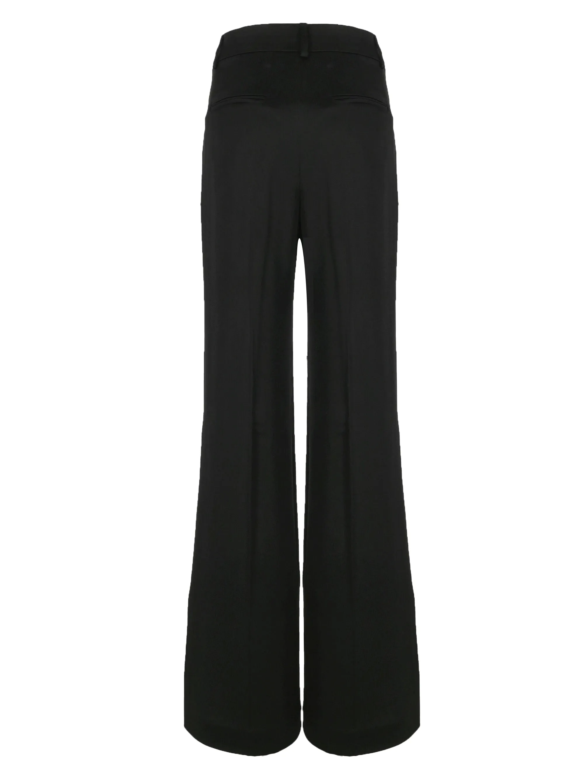 Black Satin High-Waisted Trousers