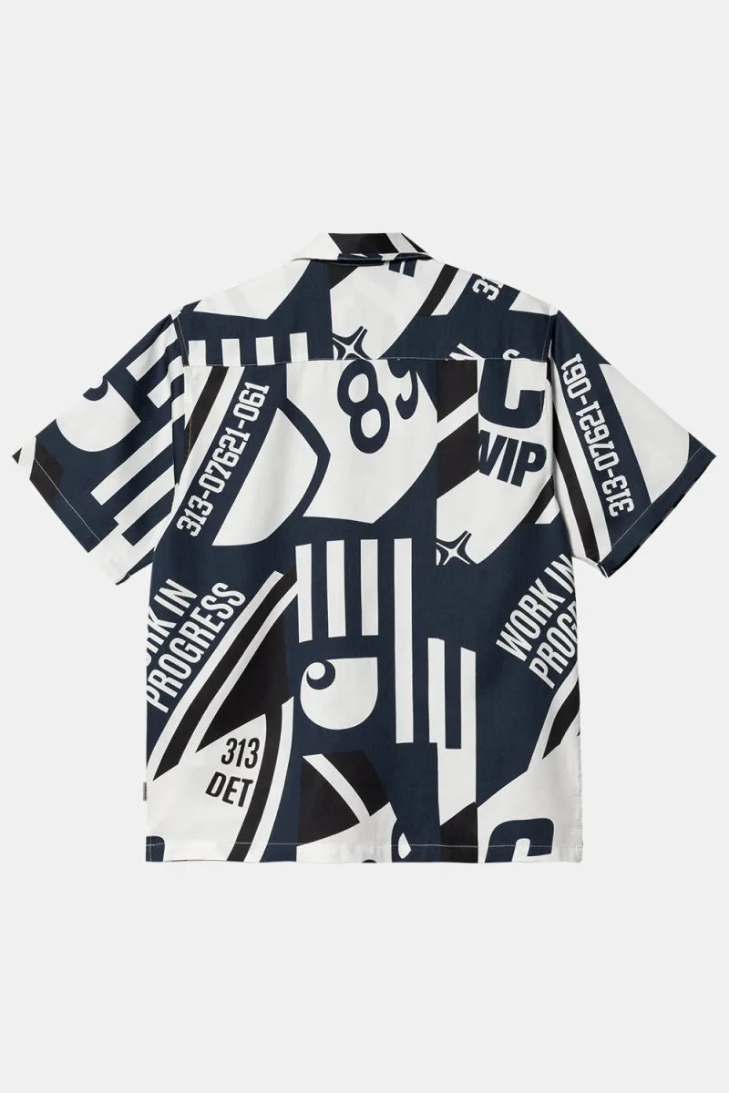 Carhartt WIP Short Sleeve Marina Shirt (Marina Print/Atom Blue)