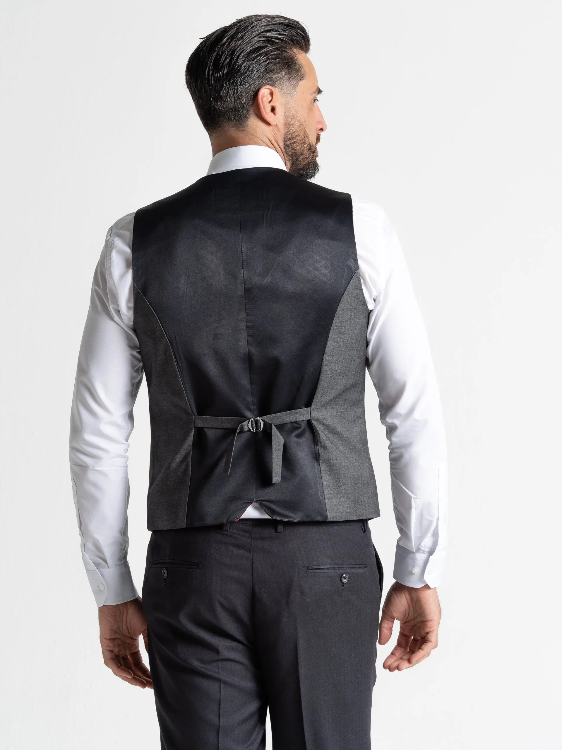 CHARLIE BLACK BLAZER WITH GREY WAISTCOAT