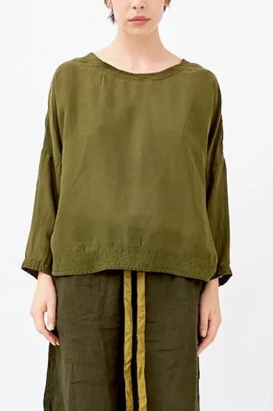 Chez Vidalenc - Carré Silk Top - Olive