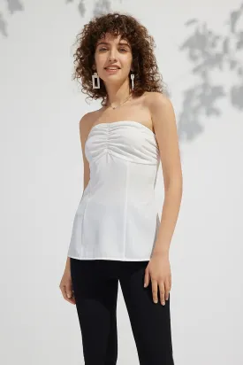 Chic Plain Ruched Strapless Tube Top