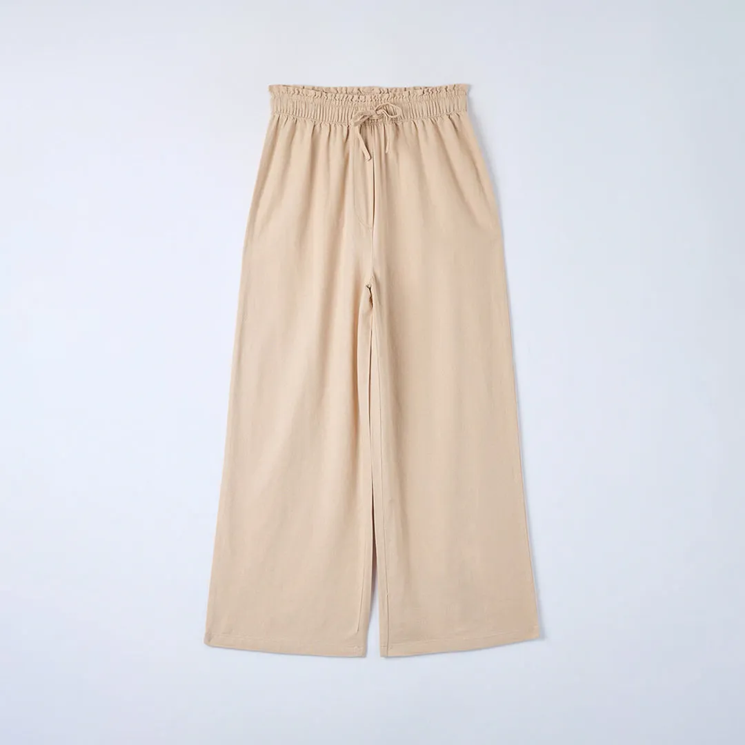 Elastic Waist Wide Leg Trousers