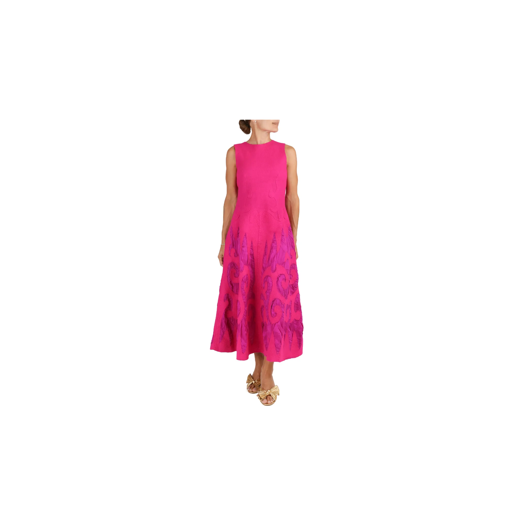 Felted Wool Dress from Kyrgyzstan- Fuschia