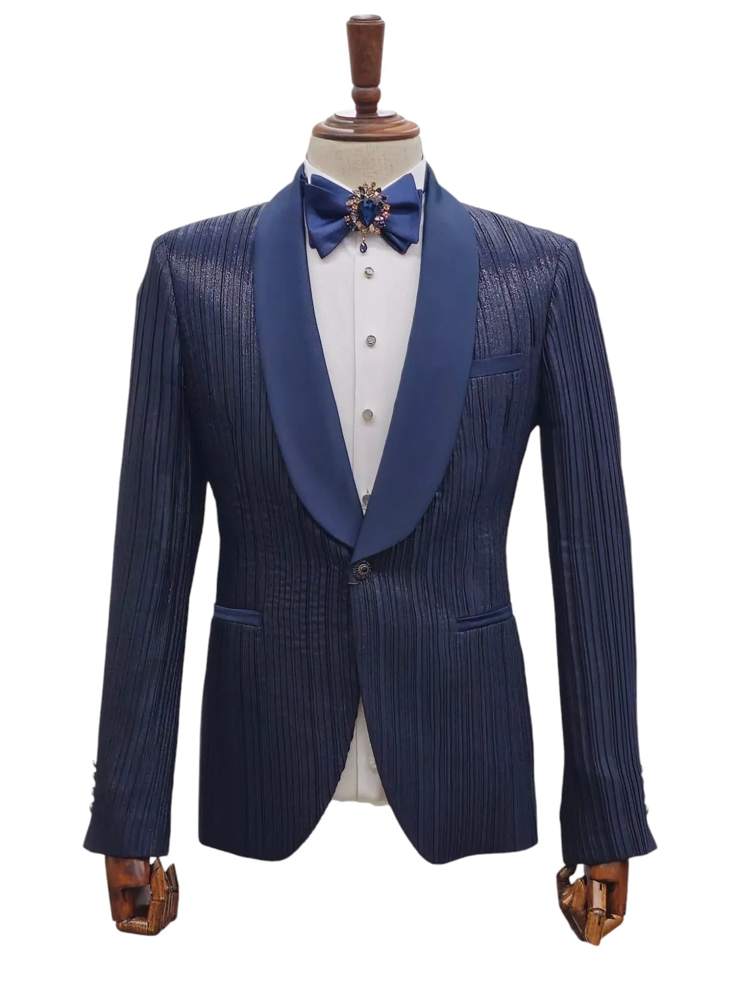 Giovanni Testi 1 Button Shawl Lapel Slim Fit Tuxedo EF1SX-8796 NAVY