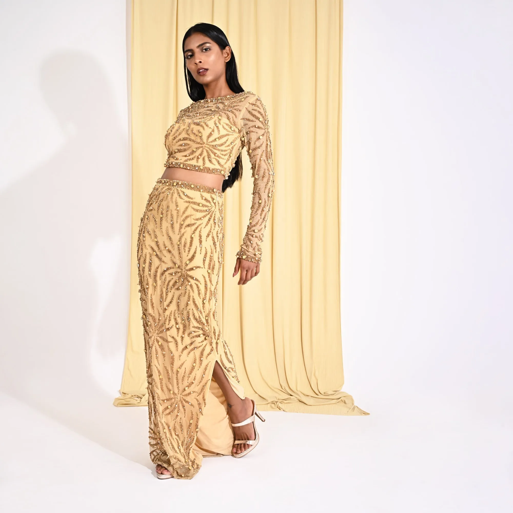 Gold 3D Embellished Co-ord Set