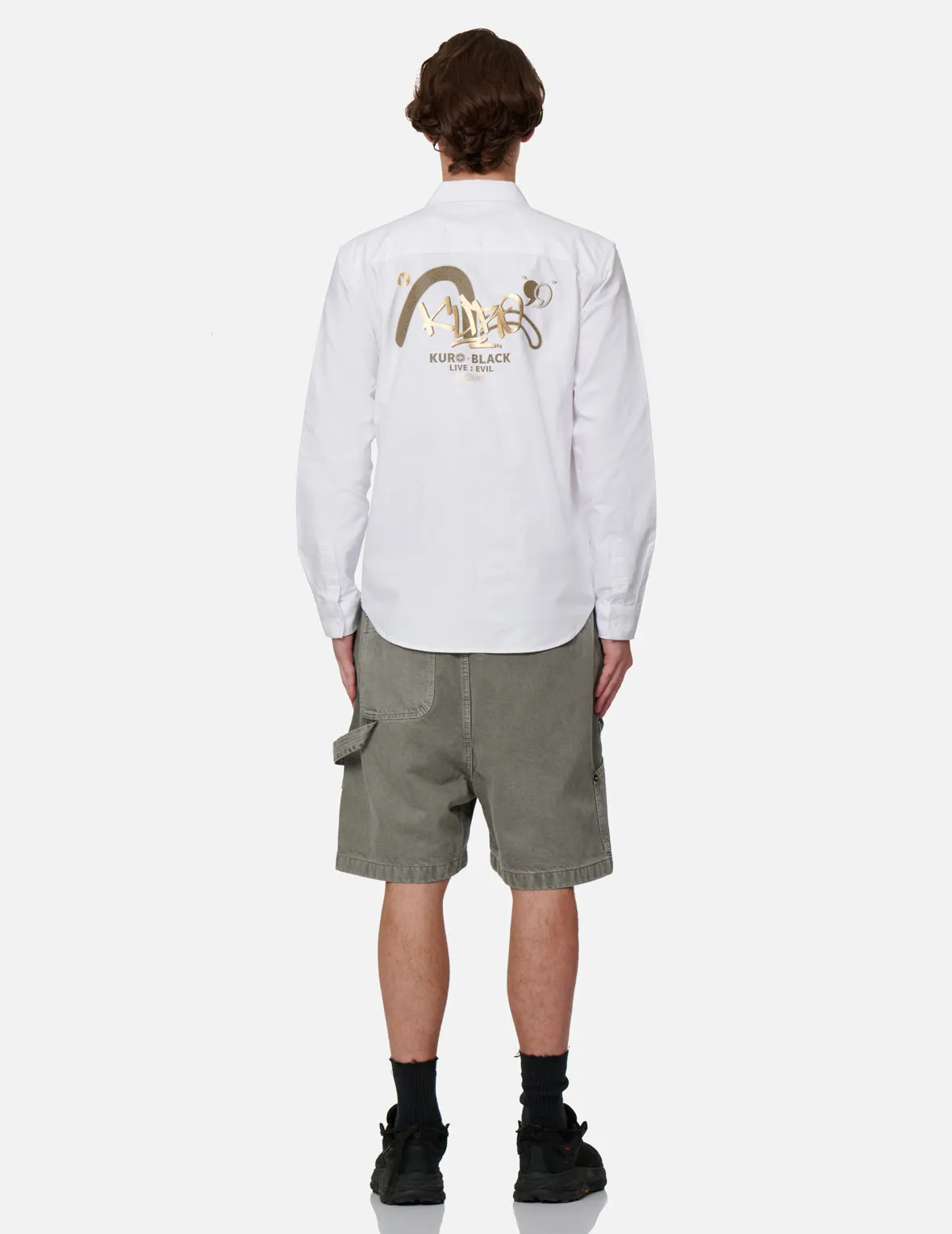 Graffiti Logo Foil Print Seagull Oxford Shirt