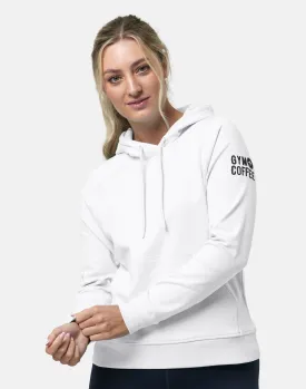 Gym Coffee Chill Pullover Hoodie (Womens) - White