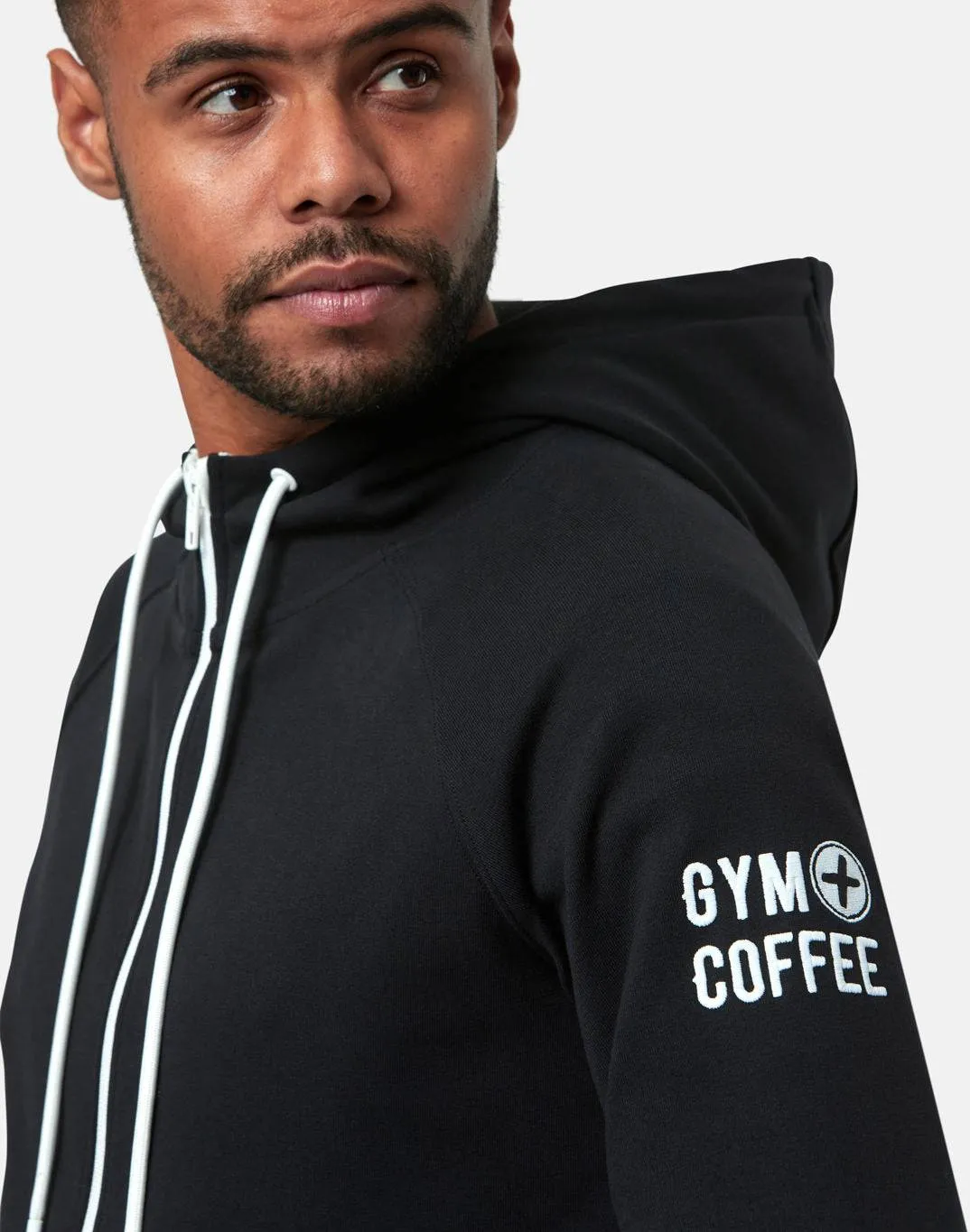 Gym Coffee Chill Zip Hoodie (Mens) - Black