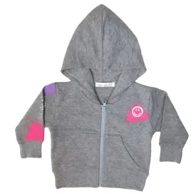 Happy Graffiti Hoodie- Heather