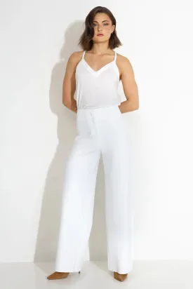 High-Waisted White Harmony Trousers - Chic & Stylish Womens Pants