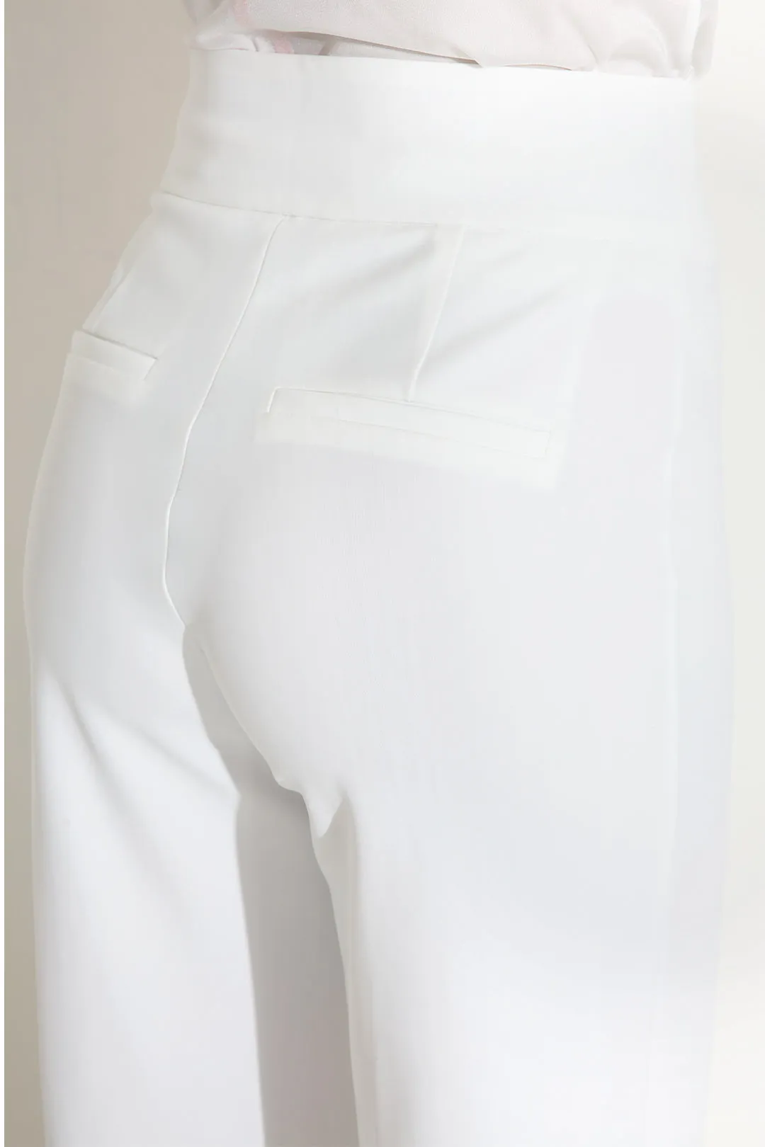 High-Waisted White Harmony Trousers - Chic & Stylish Womens Pants