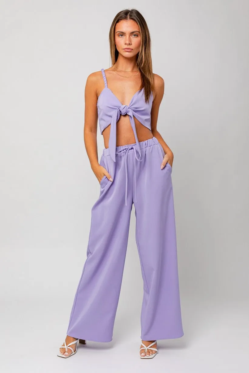 High-Waisted Lavender Trousers