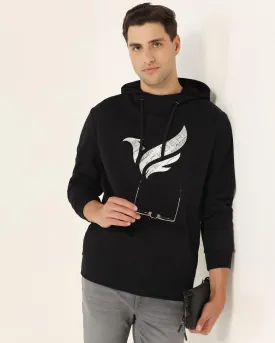 Hoodie Black Solid Sweatshirt - Chad