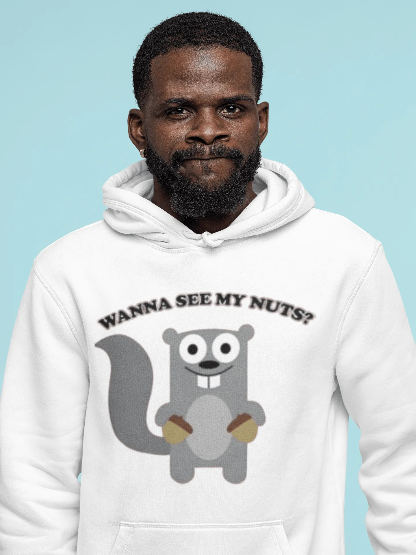 Humor Hoodie Wanna See My Nuts Squirrel Ultra Soft Midweight Blended Cotton Pullover