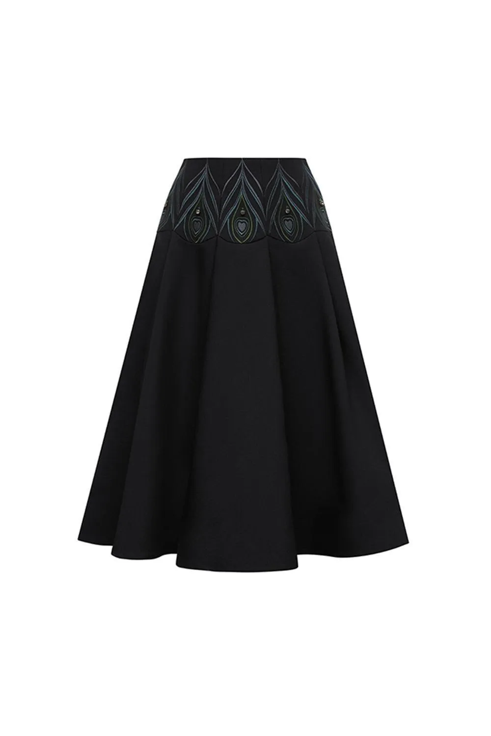 Juliette A-line Back Zipper Polycotton Midi Skirt