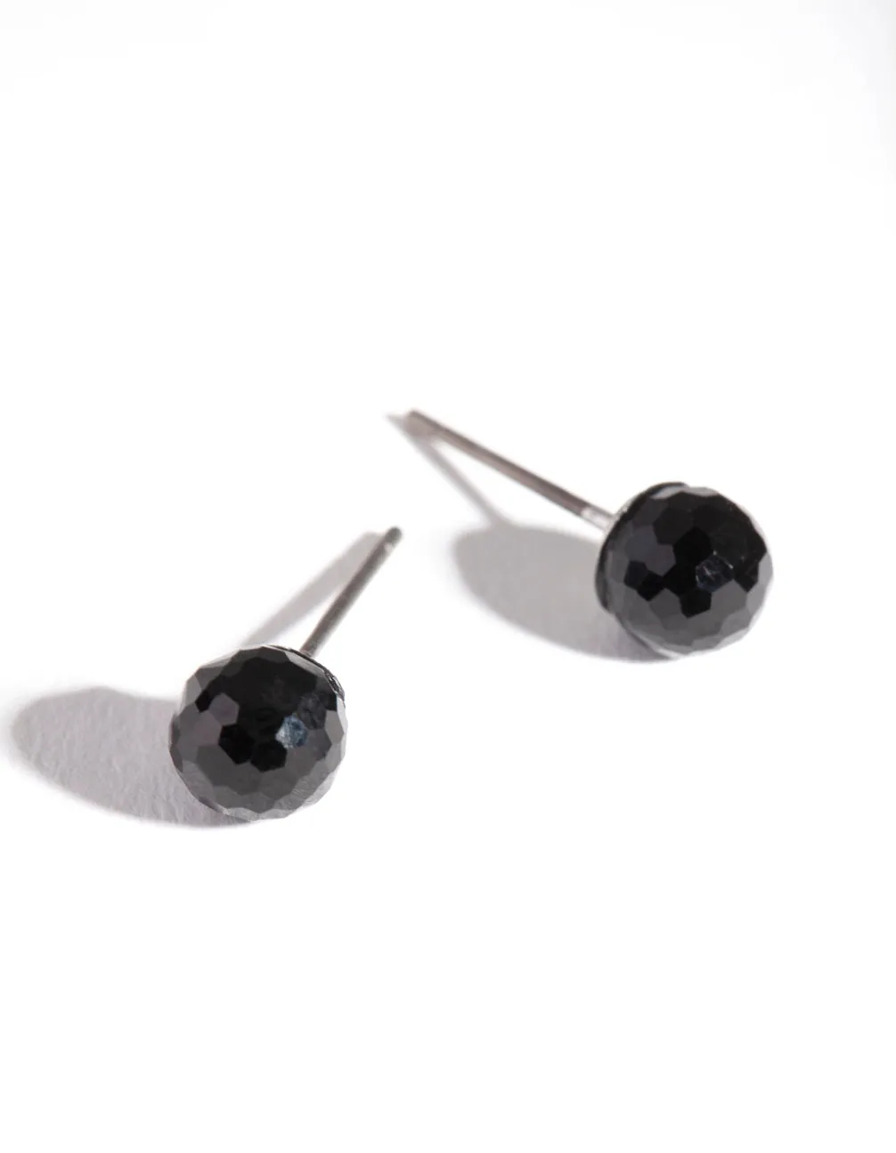 Kids Black Disco Ball Stud Earrings