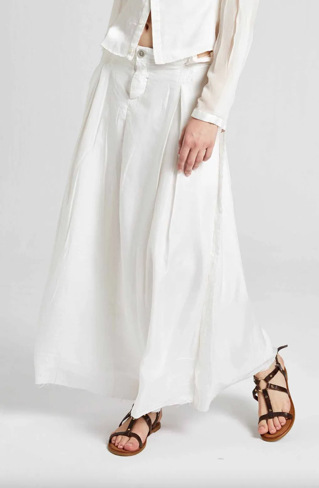 Long Silk Skirt - Original Off White