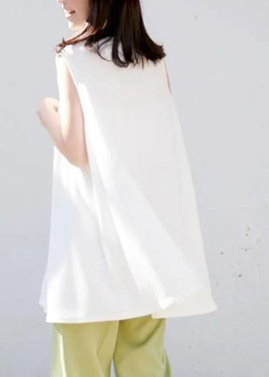 Loose White O-Neck Cotton T Shirt Summer LY1971