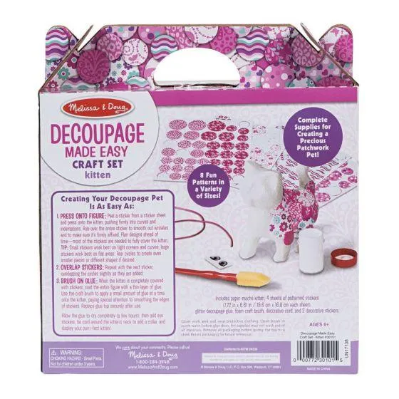 Melissa & Doug - Decoupage Made Easy Craft Set - Kitten