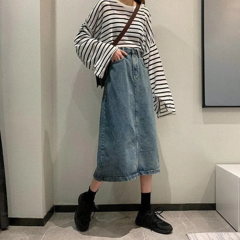 Midi Denim Skirt