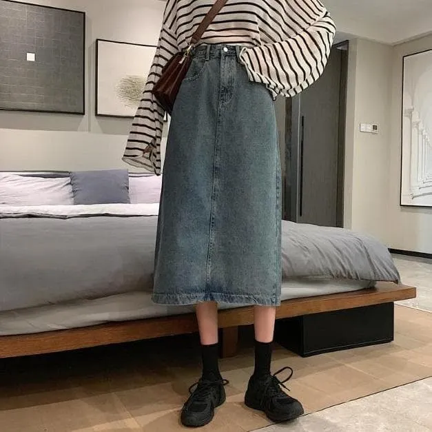 Midi Denim Skirt