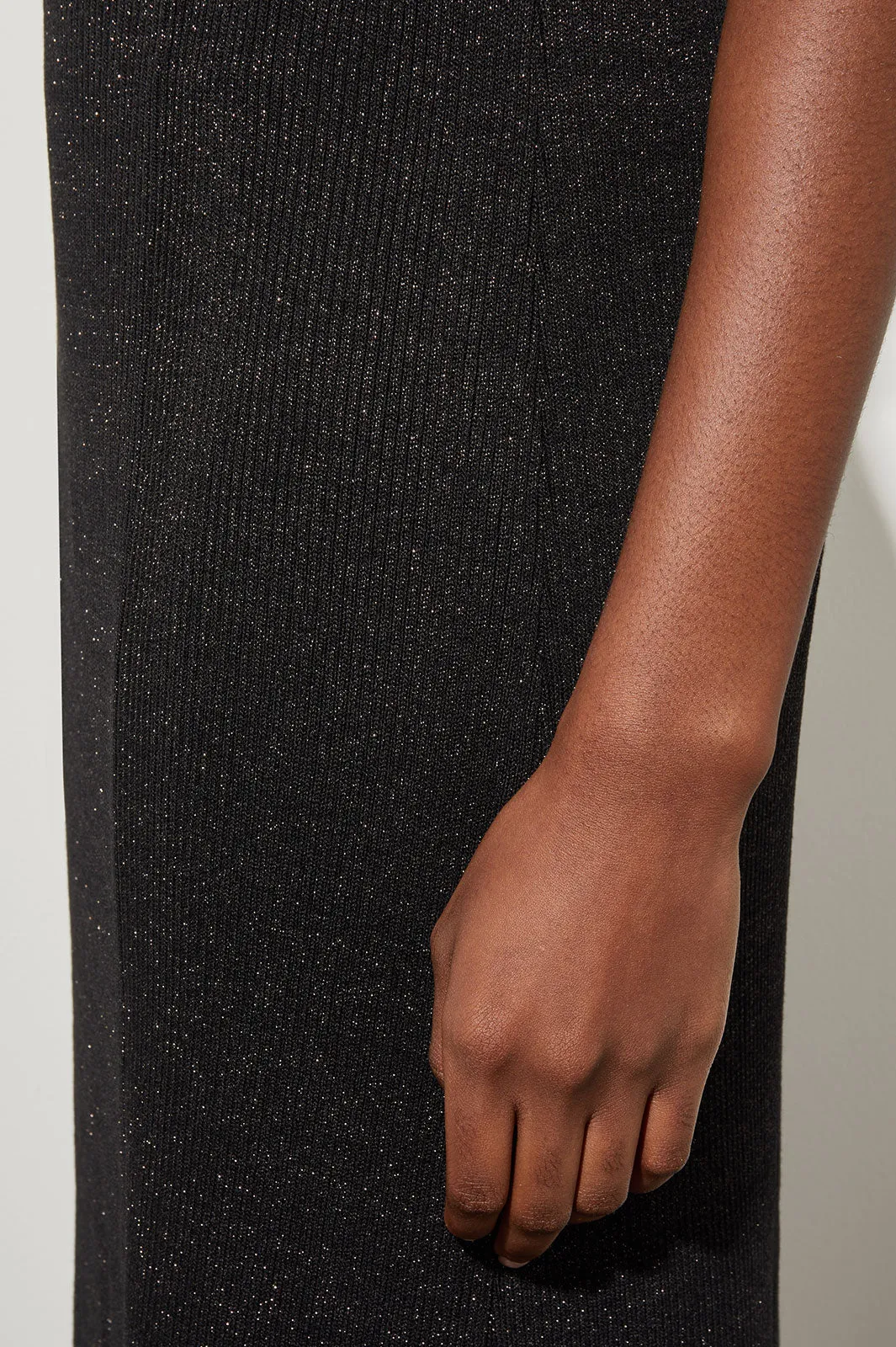 Midi Straight Skirt - Shimmer Ribbed Knit