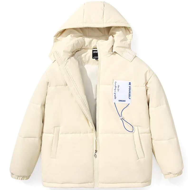 Minimalist Plain Patchwork Padded Coat