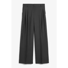 Monki High Waist Wide Leg Pants, dark gray