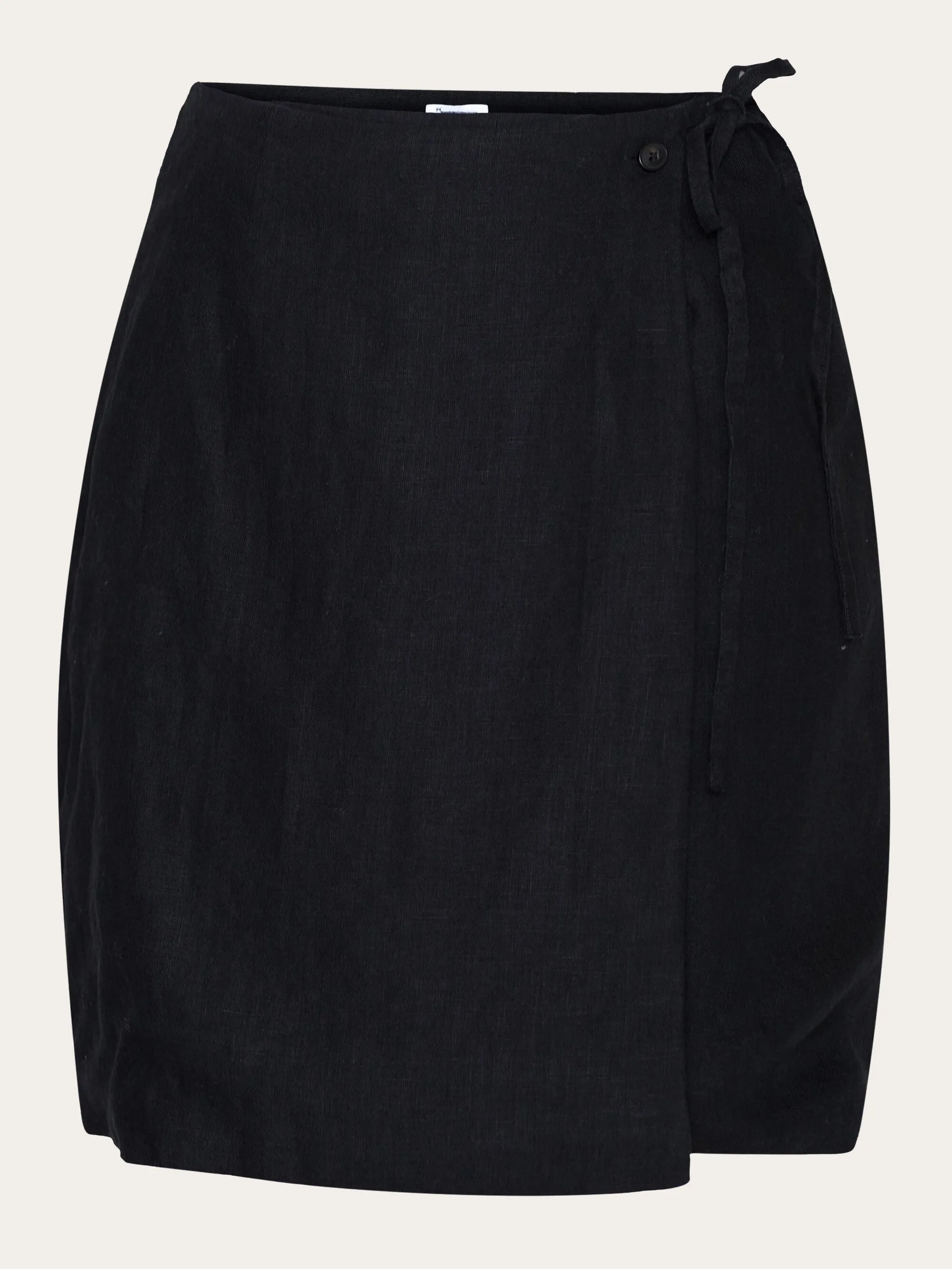 Natural linen wrap skirt - Black Jet