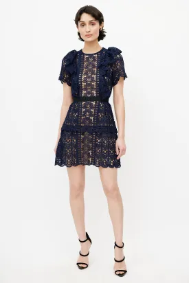 Navy Lace A-Line Dress