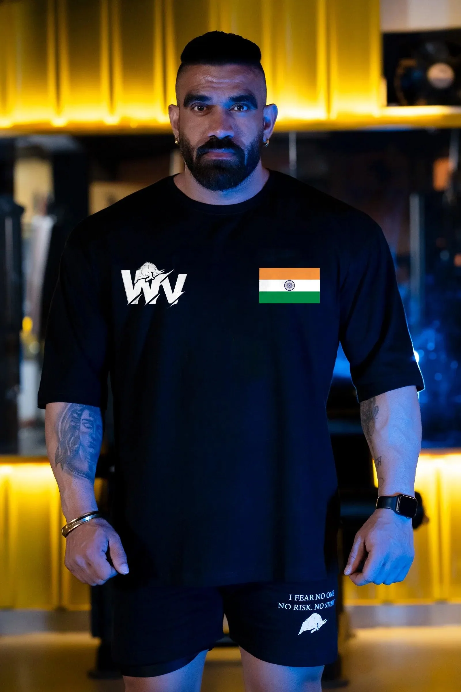 OFFICIAL INDIA SPORTS ATHLETE OVERSIZED T-SHIRT (BLACK)