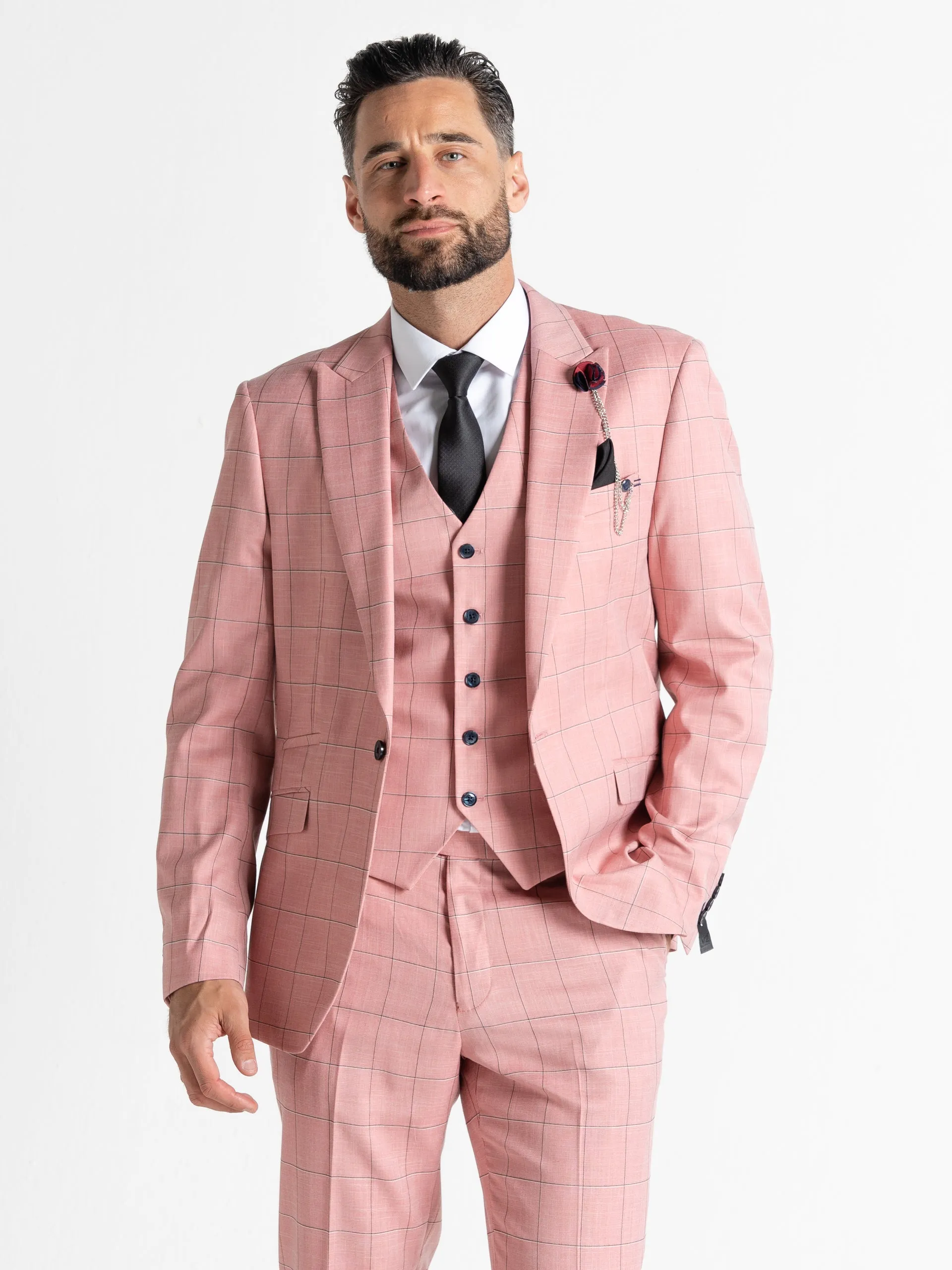 OXFORD PINK WITH BLACK CHECKS DETAILING