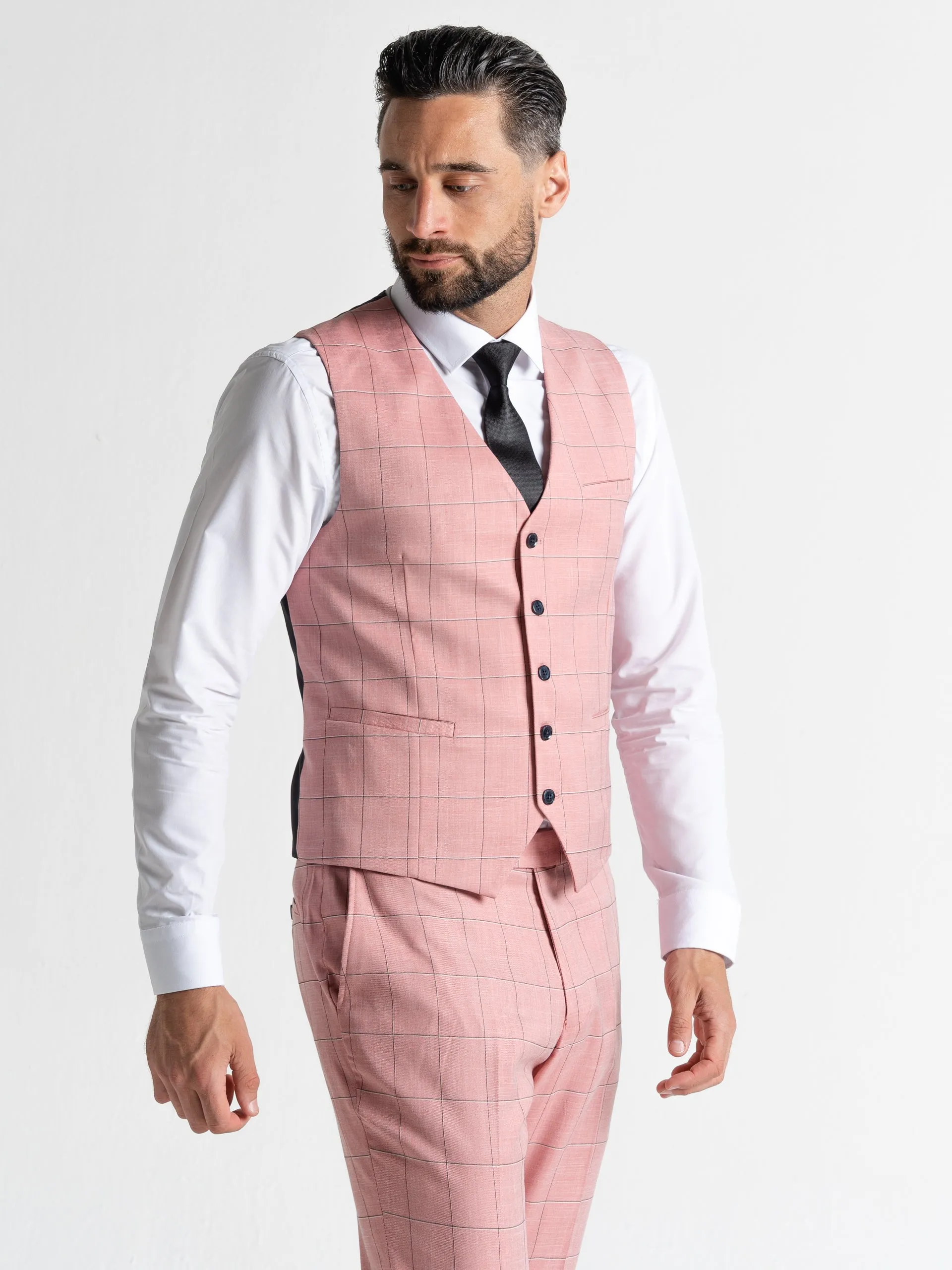 OXFORD PINK WITH BLACK CHECKS DETAILING