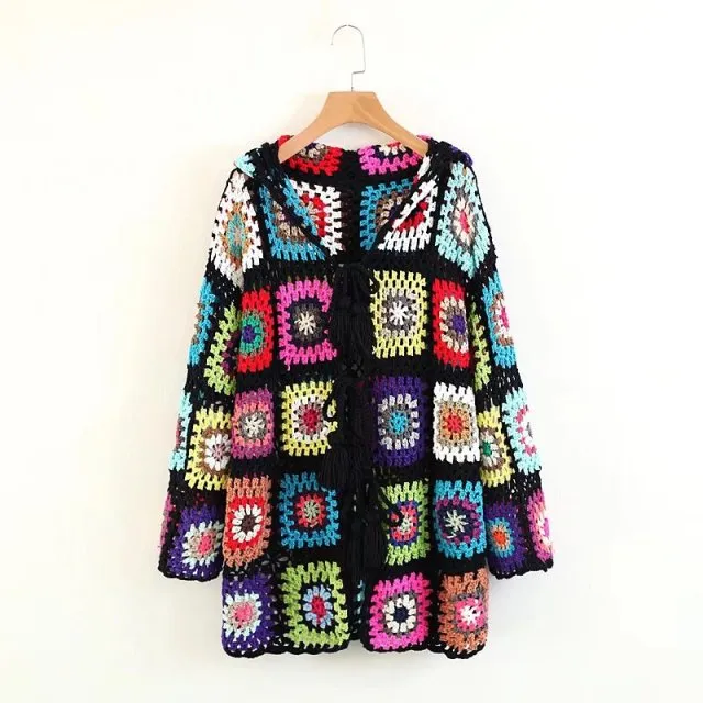 Patchwork Hooded Coat