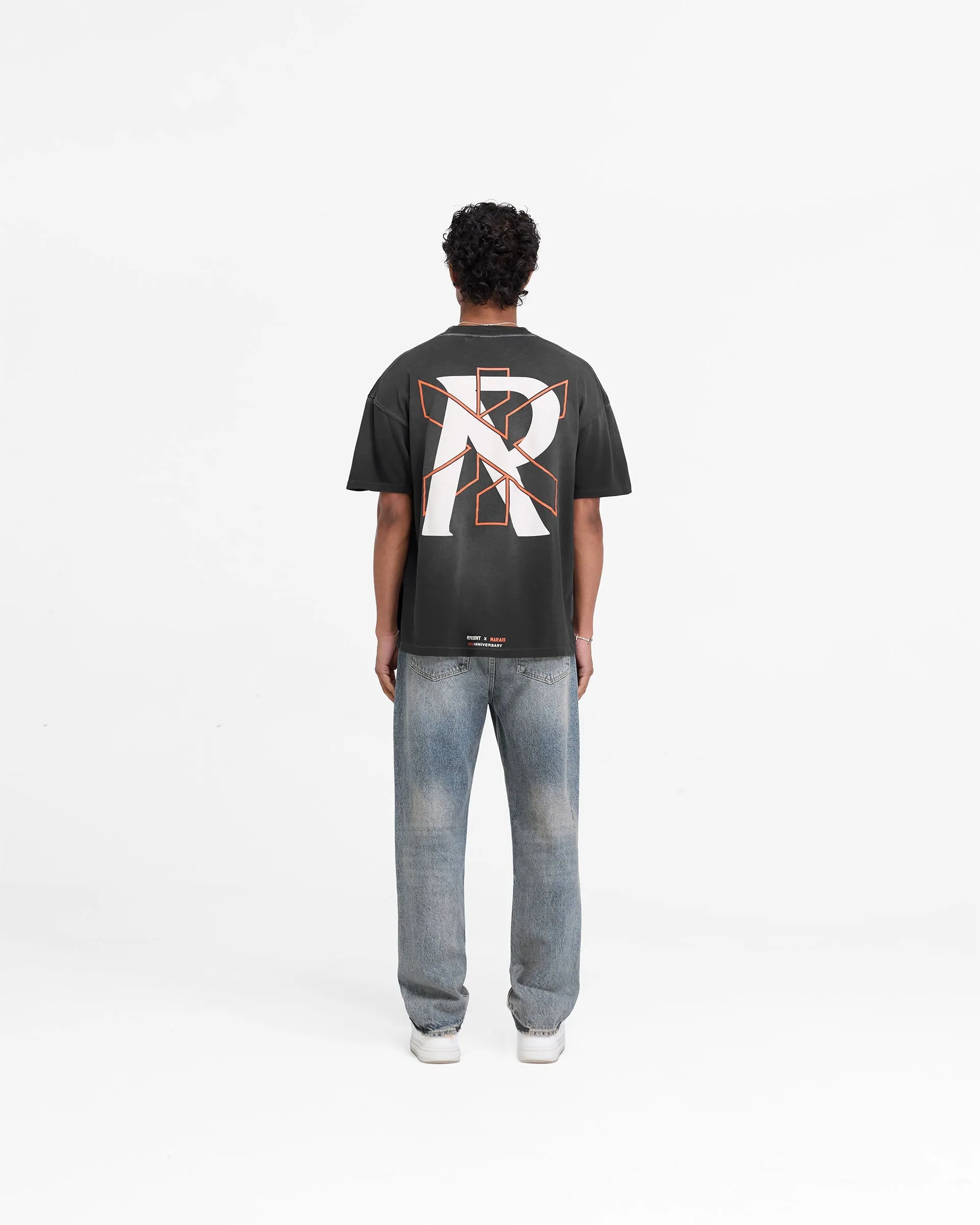 Represent X Marais Logo Lock Up T-Shirt - Aged Black