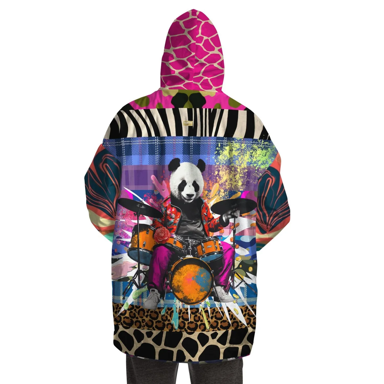 RPT Rockin Panda Animal Print Camo Blanket Hoodie (one-size)