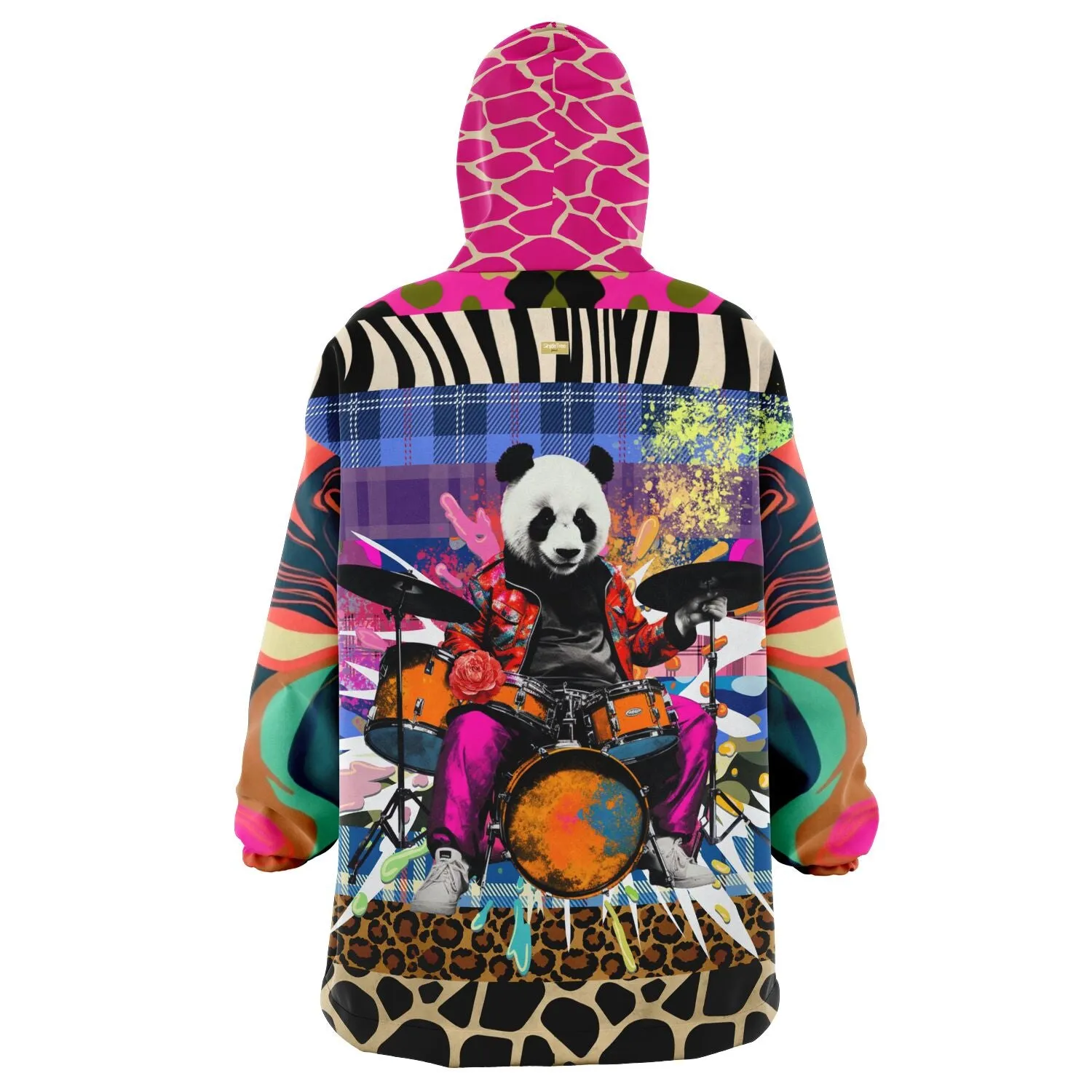 RPT Rockin Panda Animal Print Camo Blanket Hoodie (one-size)