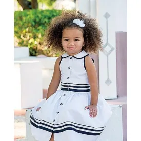 Sarah Louise Navy Striped Dress