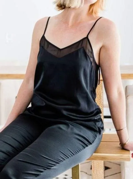 Silk Cami Top · Black Caviar