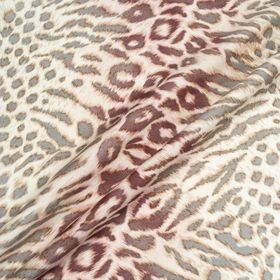 Soft Animal Printed Silk & Wool Zibeline