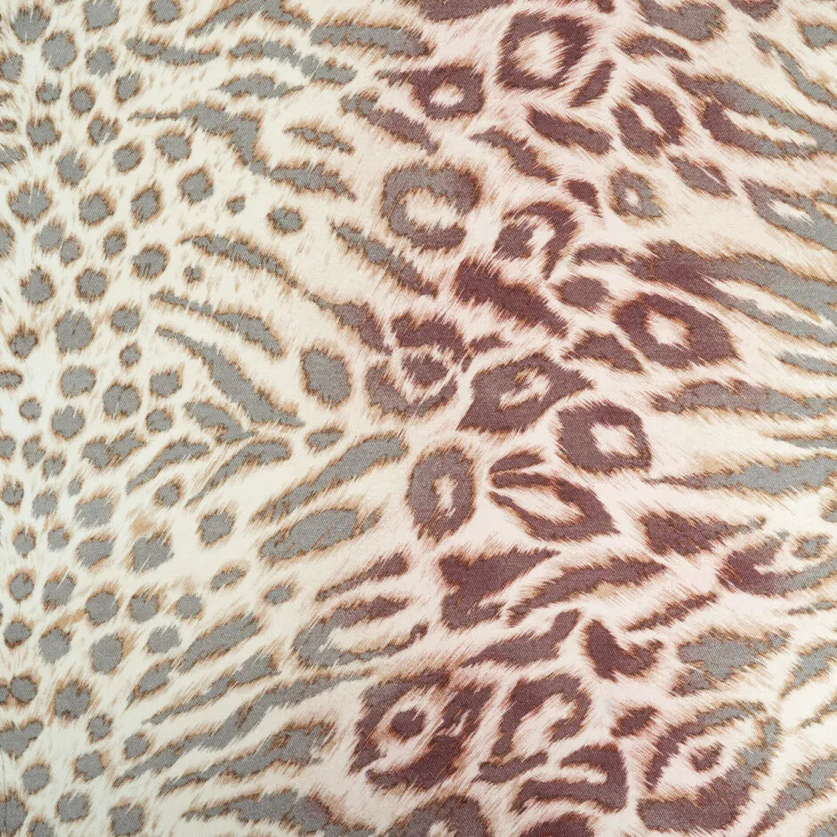 Soft Animal Printed Silk & Wool Zibeline