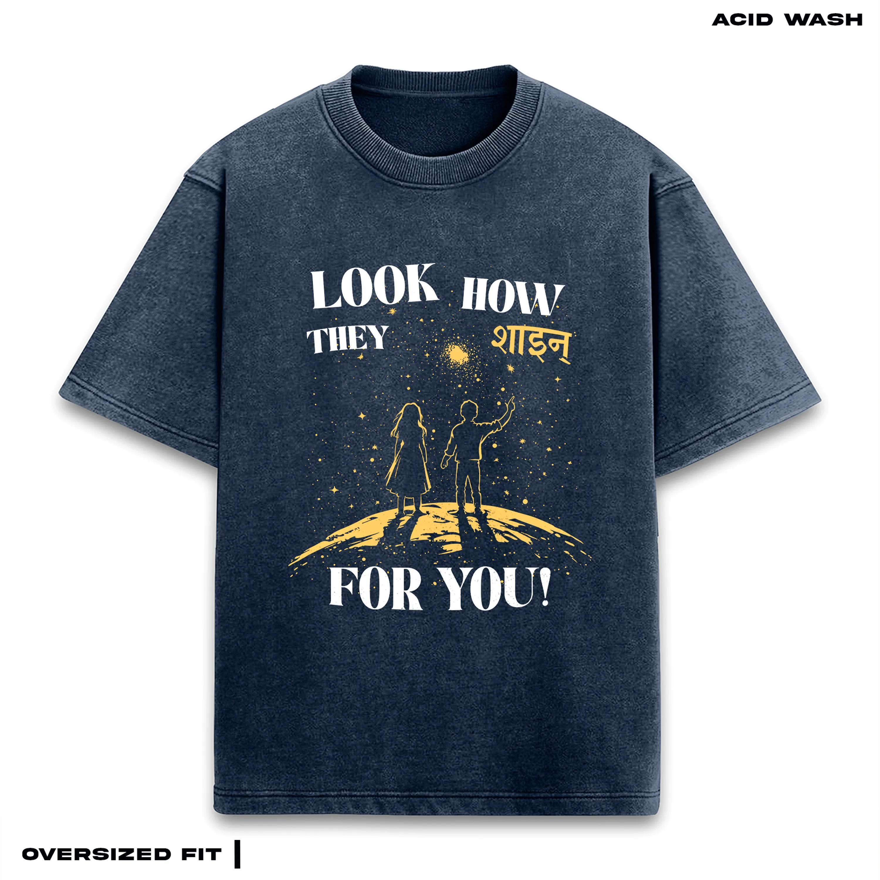 'Stargazing' Acid Wash Oversized T-shirt