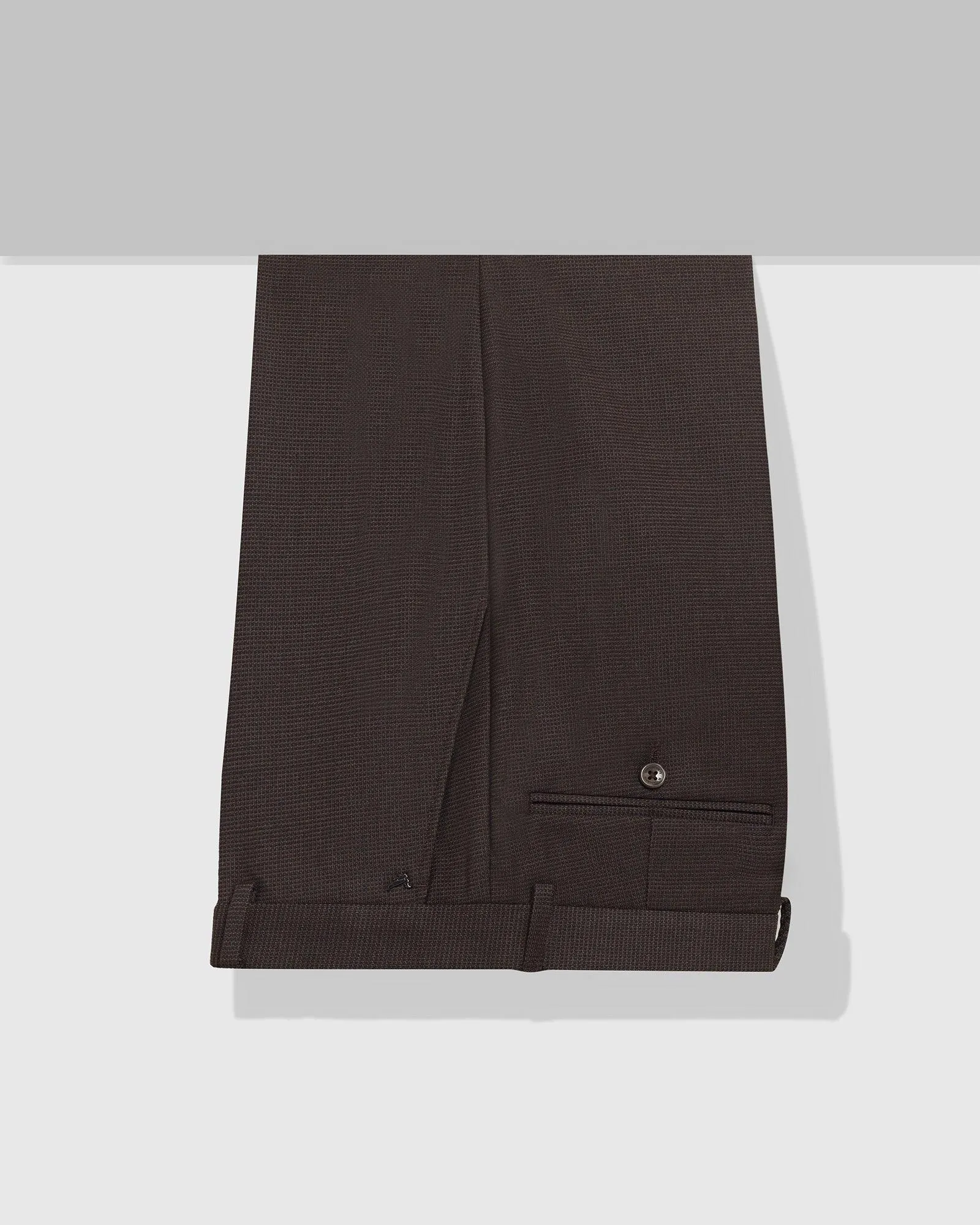 Straight B-90 Formal Brown Textured Trouser - Gusto