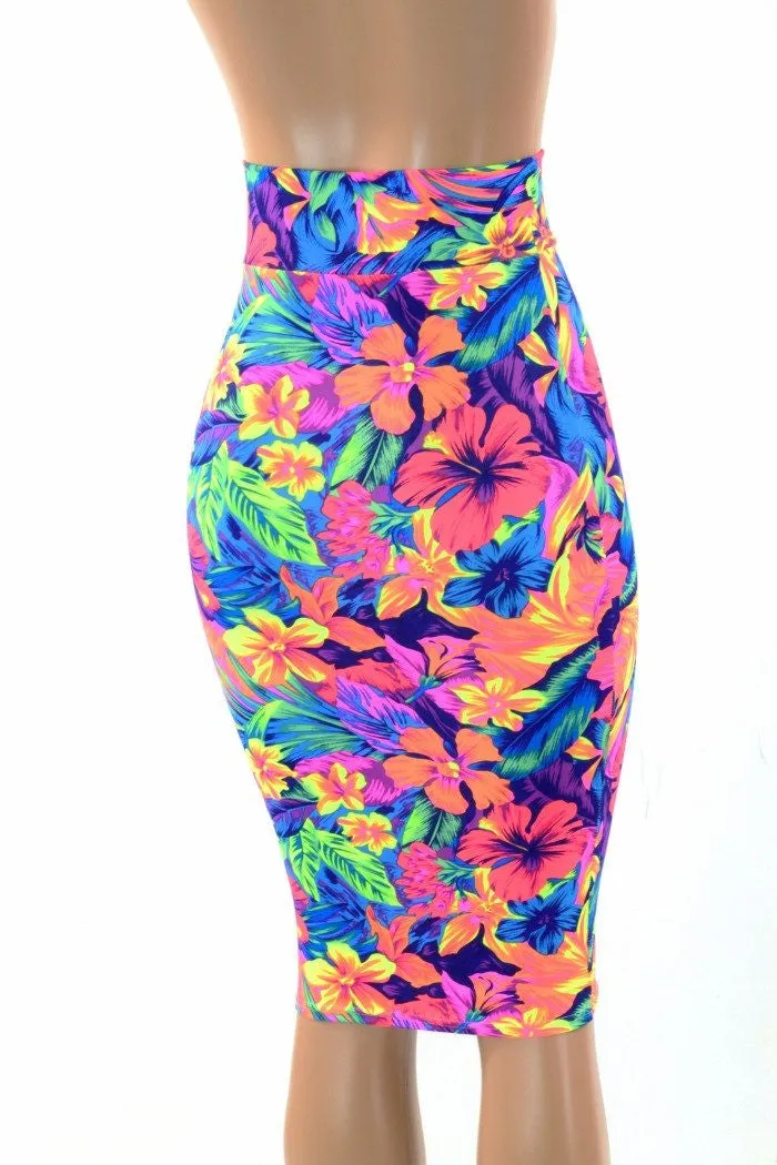 Tahitian Floral Pencil Skirt